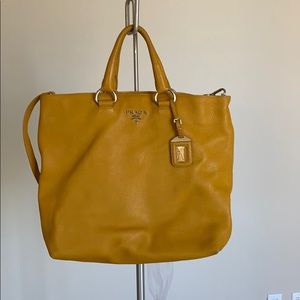 Authentic Prada yellow tote in great condition